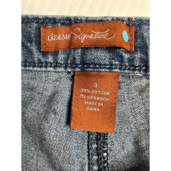 Liz and me Signature Blue Jeans Size 3 (fits like 16W) Cropped Curvy Plus - Picture 4 of 6
